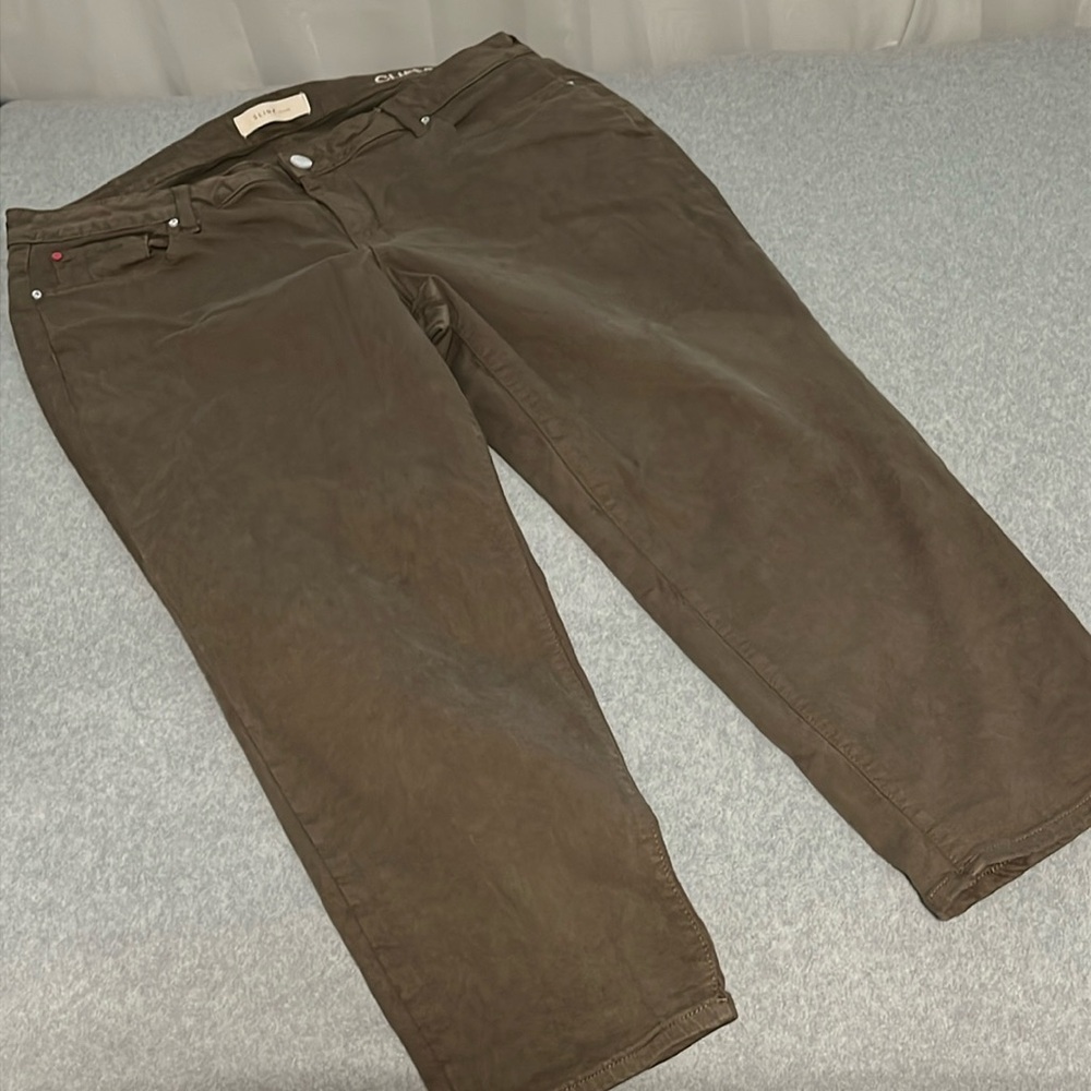 Slink Jeans Curvy Size 20 Olive Green Stretch Casual